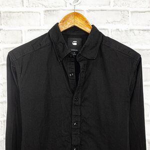 G Star Raw Black Button up Shirt Cotton Long Sleeve Men's Small